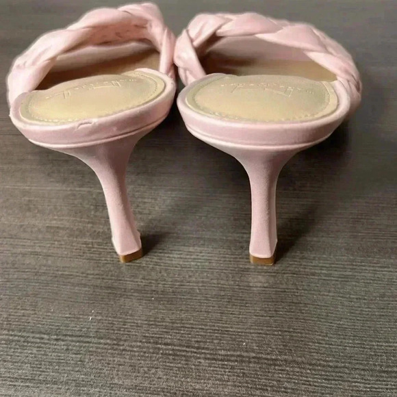 Marc Fisher Women’s Draya Slide Heeled Sandals Pink Square Toe Braided Size 7.5 - Picture 5 of 8